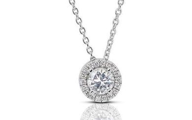 Necklace - 18 kt. White gold - 0.90 tw. Diamond (Natural) - Diamond