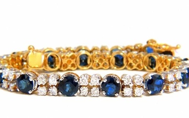 10Ct Natural Blue Sapphire 2.50ct Diamonds Bracelet 14kt