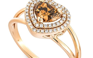 1.10 tcw Diamond Ring - 14 kt. Pink gold - Ring - 0.93 ct Diamond - No Reserve Price