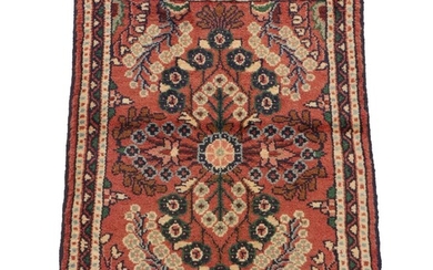 1'11 x 2'7 Hand-Knotted Persian Lilihan Accent Rug, 1980s