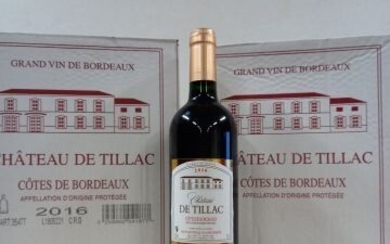 12 bouteilles de Château de Tillac 2016 Côtes... - Lot 65 - Enchères Maisons-Laffitte