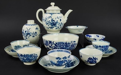 13 Dr. Wall Worcester Porcelain Teaware Items