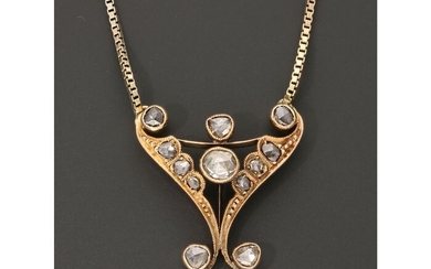 14 kt. Gold - Necklace Diamond