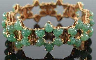 14 kt gold Royal Creations gold and Jadeite? bracelet.
