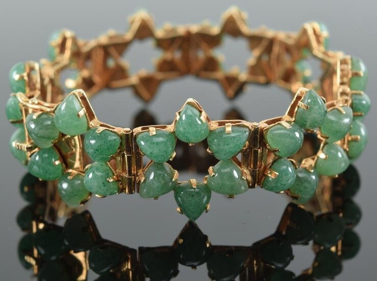 14 kt gold Royal Creations gold and Jadeite? bracelet.