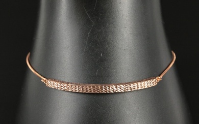 14K Rose Gold Diamond Etched Bar Slide Bracelet