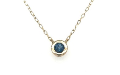 14K YELLOW GOLD BLUE TOPAZ NECKLACE