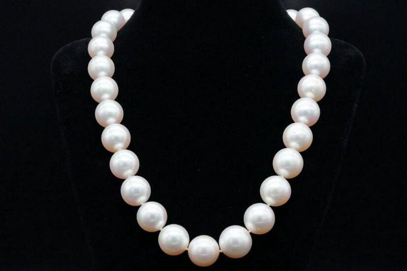 14mm-16.5mm South Sea Pearl 18" Necklace W/18K Clasp