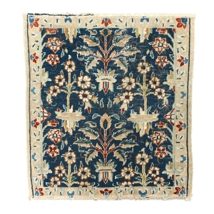 1'5 x 1'7 Hand-Knotted Persian Nain Wool Rug, Circa 1930