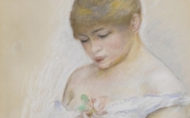 JEUNE REGARDANT UNE ROSE, Pierre-Auguste Renoir