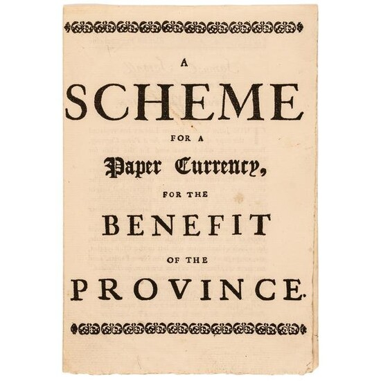 1739 A Scheme for a Paper Currency by Richard Fry