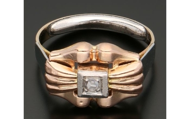 18 karat gold, tricolour - Ring, Diamond