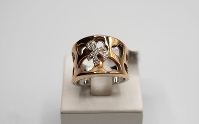 18 kt. Gold - Ring - 0.16 ct Diamond