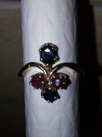 18 kt. Pink gold - Ring Ruby - Sapphire