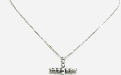 18 kt. White gold - Necklace with pendant - 1.15 ct Diamond