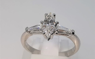 18 kt. White gold - Ring - 0.45 ct Diamond - Diamond