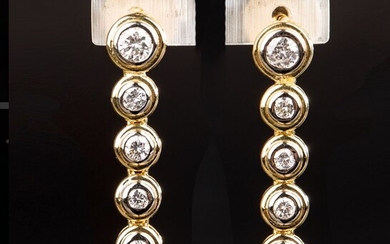 18 kt. Yellow gold - Earrings Diamond - Diamond