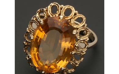 18 kt. Yellow gold - Ring Citrine