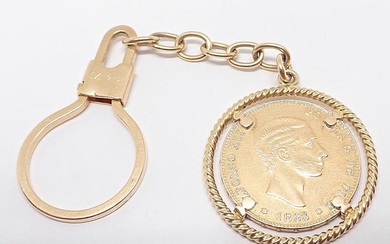 18 kt. Yellow gold - keychain with coin of the year 1883