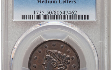 1837 1C Plain Cords, Medium Letters, MS, BN