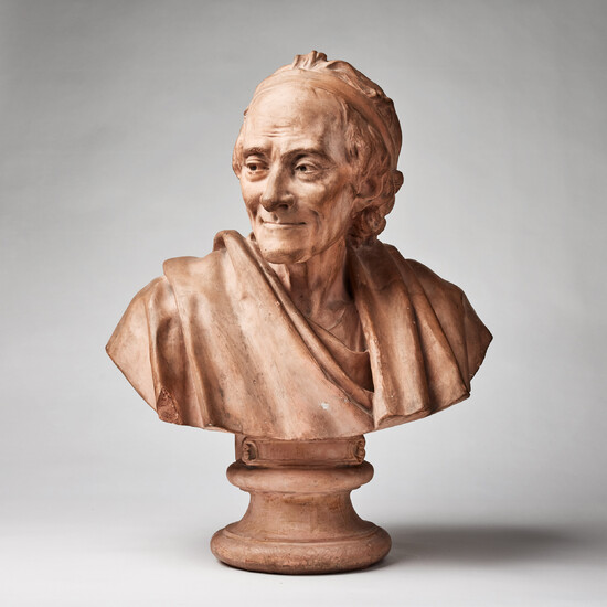 1871851. BYST, 19th century, depicting Voltaire (1696-1778) after Jean-Antoine Houdon.