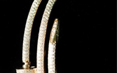 18K RG Bent Nail head Diamond Bracelet