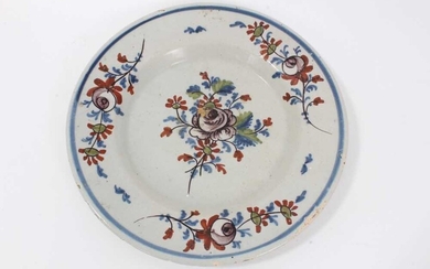 18th century Dutch delft polychrome dish