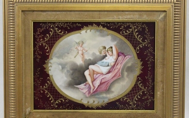 19 century Royal Vienna Hand Painted Porcelain Plaque