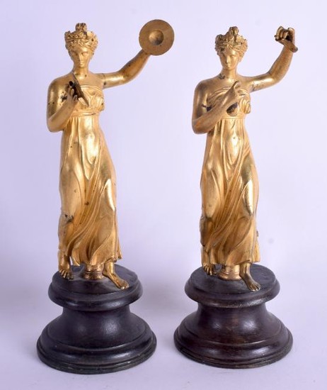 A PAIR OF LATE 18TH/19TH CENTURY FRENCH ORMOLU FIGURES