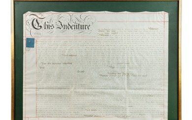 19th C Land Indenture Antique Document
