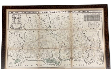 19th C. Thomas Holme Province of Pennsylvania Map