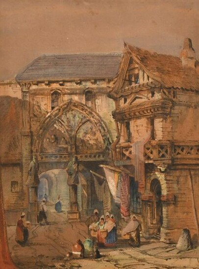 19th Century Continental School. A Scene of Figures in