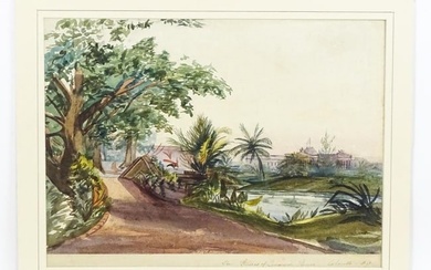 19th century, Anglo-Indian School, Watercolour, The Gardens of Government House - Calcutta. Titled