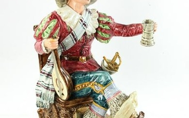 19thC French or Italian Majolica Figure of Musketeer