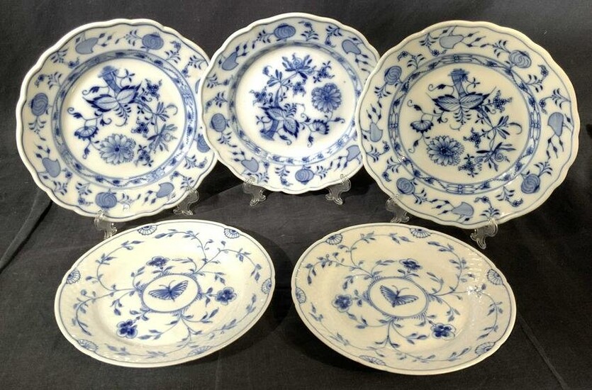 2 Sets Of Hand Painted Vintage Porcelain Plates