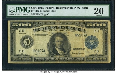 20065: Fr. 1132-B $500 1918 Federal Reserve Note PMG Ve