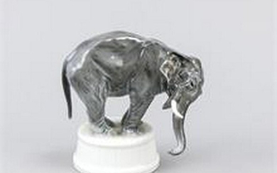 Elephant on pedestal, Rosenthal, Selb, 1920s, designed