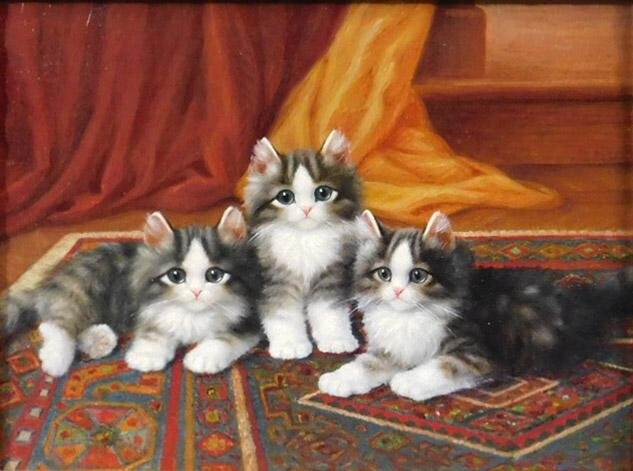 B. RURY (XX).Three cats/B. RURY (XX). Drei Katzen