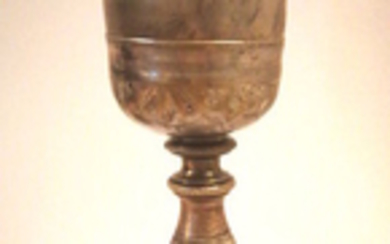 Liturgical chalice (1) - Silver 800/000, interior in Vermeil - Late 19th century