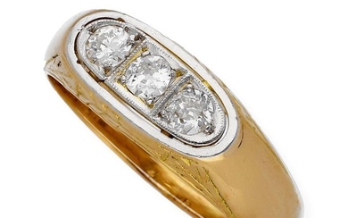 18 kt. Gold, Yellow gold - Ring Diamond