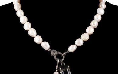 2PCS CULTURED BAROQUE PEARL & STERLING JEWELRY
