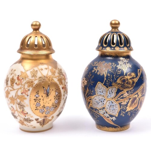 2x French Limoges vases by Martial Redon. Both with pierced ...
