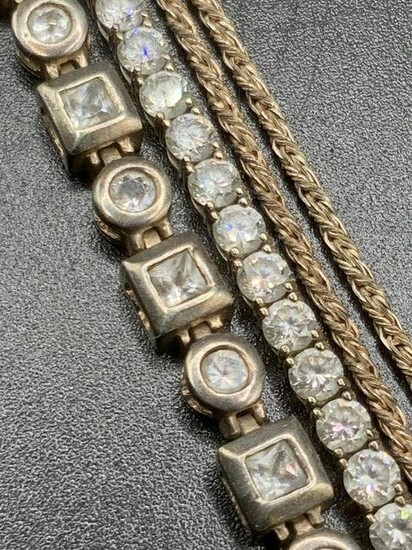 3 Vntg STERLING & WHITE GOLD Bracelets & More