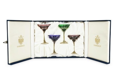 (4 Pc) Faberge Imperial Collection Crystal Martini