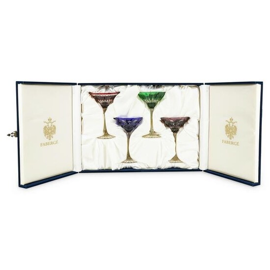 (4 Pc) Faberge Imperial Collection Crystal Martini