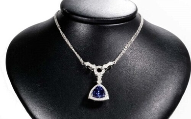 5.03ct Tanzanite and Diamond Necklace