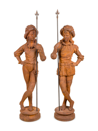A Pair of French Cast Iron Figures