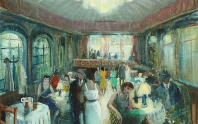 Poul Kastrup: “Restaurant, Pigalle”. Signed Ole Kastrup. Inscribed on the reverse. Oil on canvas. 80×100 cm.