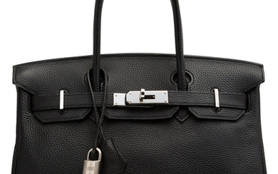 Hermès 30cm Black Togo Leather Birkin Bag with Palladium...