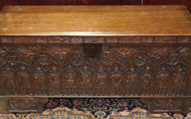 French Gothic Revival hall bench circa 1890